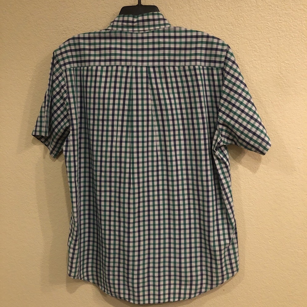 Brooks Brothers Mens Medium 346 Navy Green Plaid Button Shirt - Picture 5 of 5